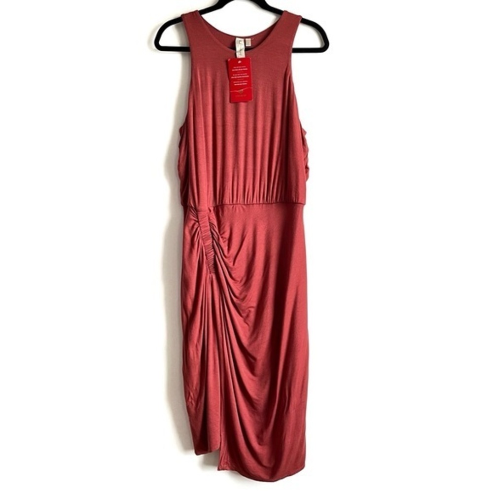 NWT Evereve Allison Joy Marsala Sutton Rouched Dress Size Large
